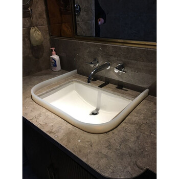 洗手池台面防水条全硅胶软阻水随意弯挡水条洗衣机阻水挡水 小款全