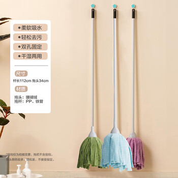 茶花（CHAHUA）珊瑚绒布条拖把 颜色随机