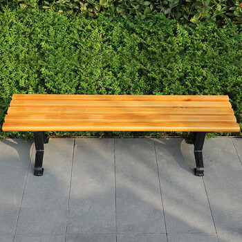 幽之藤户外实木公园椅长椅子休闲广场室外排椅防腐木小区公园椅 无