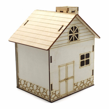 可涂色木质小房子存钱罐 拼装创意个性小发明女孩手工diy房屋模型储存