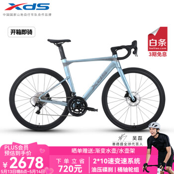喜德盛（xds）公路车25-AD300油碟UCI车架2x10速中空一体牙盘桶轴车银蛇450MM