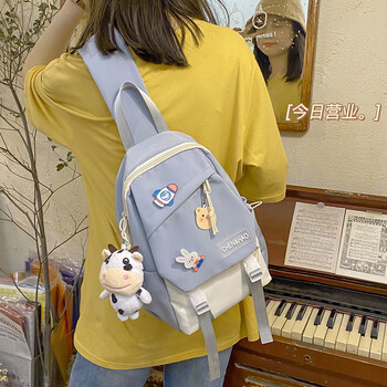 豫见美农ins日系斜挎包女童2022新款小挎包少女休闲学生背包单肩包胸