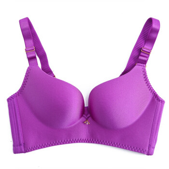 送运费险】无钢圈内衣无痕超聚拢四排扣调整型舒适无钢圈文胸 紫色