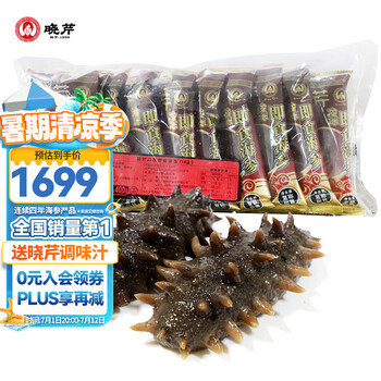 晓芹 大连冷冻即食海参2000g 50只 辽刺参 海鲜水产 4斤装