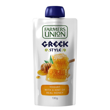 农夫联盟（Farmers union）澳洲进口希腊风味酸奶 蜂蜜味 整箱（130g*12袋）
