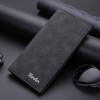 queentrip男士钱包男长款潮学生复古皮夹日韩卡包新款个性薄款青年