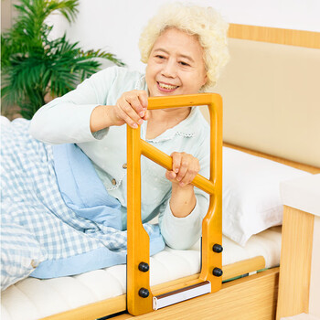 实木床边扶手安全扶手老人床上扶手助力架安全起身辅助器床上护栏 【店铺热销】实木床边扶手