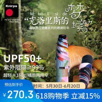 Knirps进口 女士遮阳伞防晒防紫外线UPF50+ 超轻小巧 德国晴雨伞 春之醒 I030 Deer