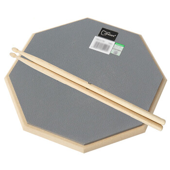 12寸 哑鼓练习鼓架子鼓爵士鼓练习器静音垫含支架打击垫练习鼓 金属灰