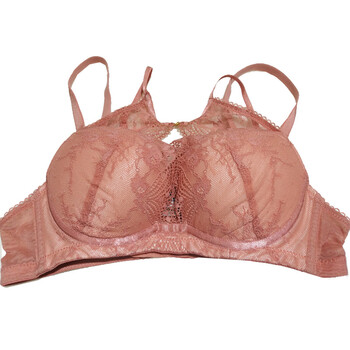 奥维丝蕾丝内衣性感美背聚拢上托调整型胸罩抹胸式b杯 星夜粉 75b