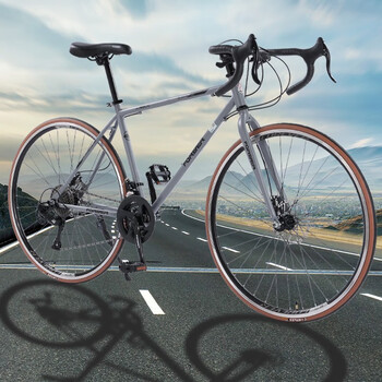 永久(forever) 公路车自行车男士成人学生变速单车700c直把弯把双碟刹