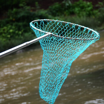 抄网不锈钢伸缩杆鱼网兜可折叠抄网竿捞鱼网渔具抓鱼捕鱼网抄操网 军