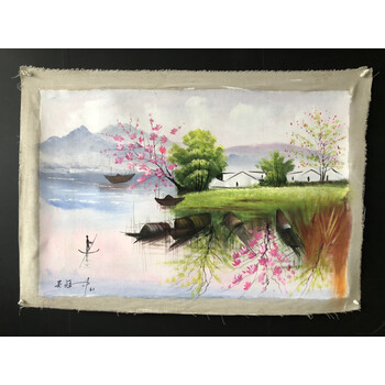 吴冠中】风景，纯手绘油画编号为YSP8-228风景画油彩画挂画现代画风水画