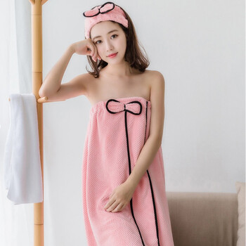 白领公社 浴巾女 加大成人简约可爱日式素雅棉质可穿式女士家用暖绒