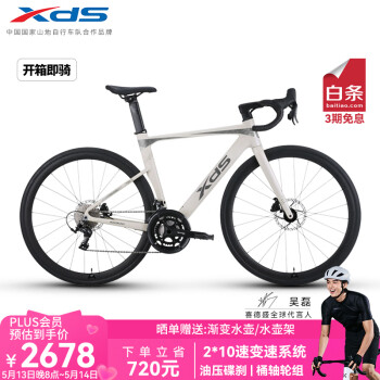 喜德盛（xds）公路车25-AD300油碟UCI车架2x10速中空一体牙盘桶轴车白蛇450MM