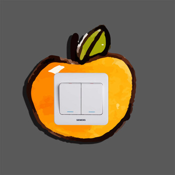 开关保护套木质开关贴墙贴清新森系客厅插座面板装饰水果西瓜墙贴