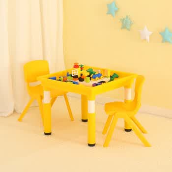 幼儿园儿童室内积木玩具桌 宝宝玩具桌椅可收纳 安全无毛刺塑料桌