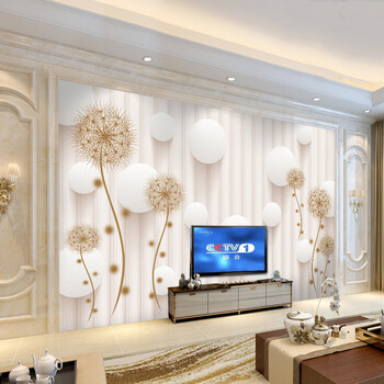 5d电视背景墙蒲公英立体墙布现代简约大气影视墙纸3d壁画家用壁纸