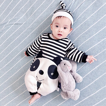 女婴儿连体衣服男宝宝满月5新生儿0套装3秋装6个月1岁春秋季7公主