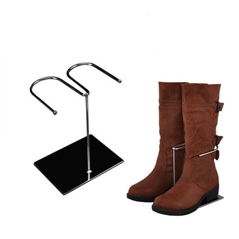 定制不锈钢靴子托 不锈钢靴架鞋展示架陈列架短靴子展示支架 鞋店陈列