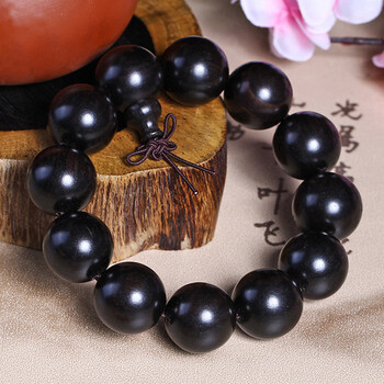 黑檀木手串 檀木佛珠文玩男女转运佛珠手串情侣单圈手链 15