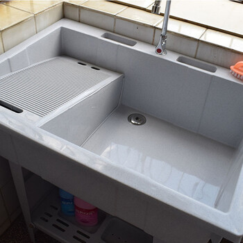 塑料洗衣池洗衣盆带搓板阳台洗衣柜洗衣台盆洗衣槽水池带搓衣板的