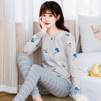 初高中学生中大衬衣衬裤秋衣秋裤女 银灰芭蕾 女装高中生无痕简约女