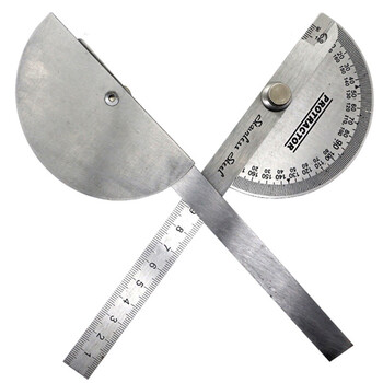 量角器不锈钢多功能木工活动角度尺工业测量仪角尺180度测绘尺子 15cm