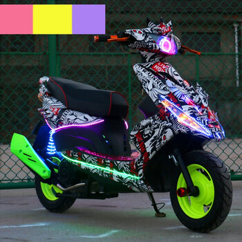 新款白幽灵改装鬼火摩托车一代踏板翘头摩托车燃油助力车整车机车