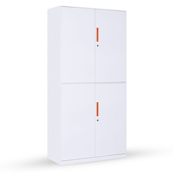 铁豹 四门文件柜 办公柜子 4门档案柜资料柜 铁皮四门柜 窄边纯白色
