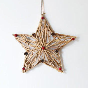 纯手工艺品木制五角星墙上装饰创意墙壁挂件餐厅墙面装饰 a