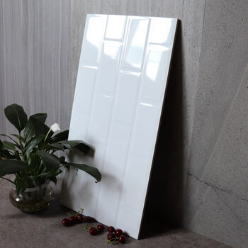 黑白格子面包砖北欧厨房卫生间工字内墙砖300x600釉面砖餐厅瓷砖 亮光