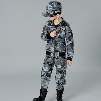 赤尹海军风童装男孩迷彩服儿童军训服男童套装秋装长袖二件套洋气新款