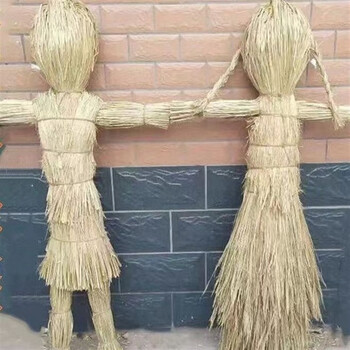 稻草人玩偶手工 稻草人假人手工玩偶卡通人物动物造型工艺品摆件农耕