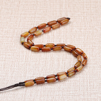 九福润 和田玉挂绳玉珠链男女款玉石项链手工编制绳子玉绳子挂链 和田