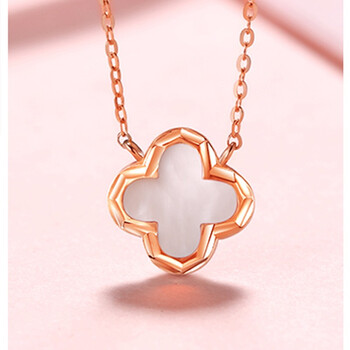 劳拉图轻奢品牌18k金项链女幸运四叶草黑玛瑙套链浪漫节日生日纪念