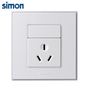 西蒙(SIMON) 开关插座面板 56C系列 16A三孔空调浴霸插座 86型面板 珍珠白色 V51681T
