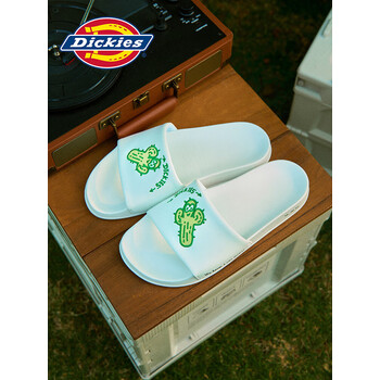 dickies男士时尚拖鞋时尚家居拖鞋室内室外可穿凉拖鞋白色40