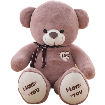 爱心抱抱熊公仔大号泰迪熊毛绒玩具布娃娃送女生表白礼物生日 浅咖啡