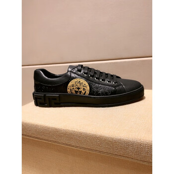 爱步蝶瓦萨琪美杜沙美人头小白鞋男牛皮皮鞋百搭潮流