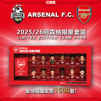 SoccerStarz阿森纳2025/26官方球星公仔12人限量套装 足球明星 模型人偶手办  2025/26 阿森纳12人限量队套