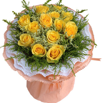 同城南宁柳州桂林百色道歉送女友分手祝福 520情人节送花 11朵黄玫瑰