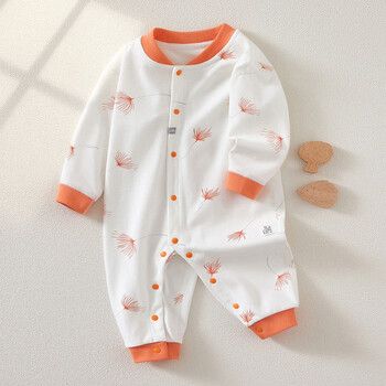 婴儿连体衣春秋纯棉初生儿宝宝衣服哈衣长袖爬爬服包屁衣婴儿衣服红色