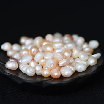 淡水天然珍珠碎石摆件曼扎diy饰品鱼缸装饰盆景多肉造景 精装100克