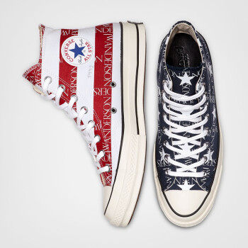 converse 匡威 chuck taylor 男女同款星條旗條紋高幫帆布鞋 鴛鴦拼接