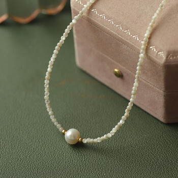 卡古兰淡水珍珠温柔贝母项链女韩版choker淡水碟贝锁骨520礼物送男