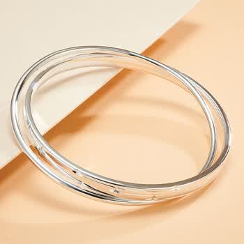 老凤祥银手环女款足银手镯光面时尚女足银饰品镯子送女友情人节 光面