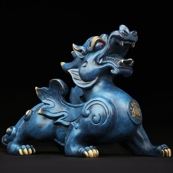 吉善缘招财全铜貔貅摆件一对皮丘聚宝阵家居办公室桌面风水摆设客厅