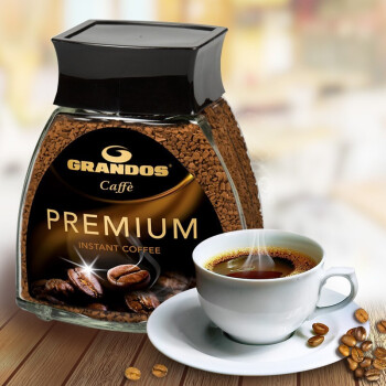 格兰特（GRANDOS）德国原装进口格兰特经典速溶黑咖啡粉冷冲意式浓缩美式拿铁无蔗糖 柏瑞姆黑咖啡（速溶） 100g 1瓶