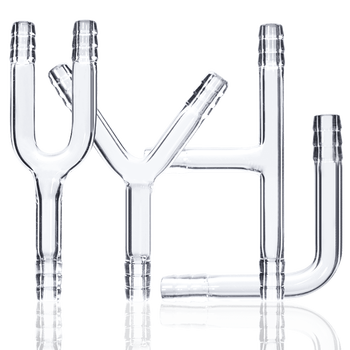 玻璃连接管l形(宝塔口)外径9mm l形双通玻璃管 u型管y型管t型管 l型管